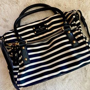 Kate Spade never used Black and cream striped bag
